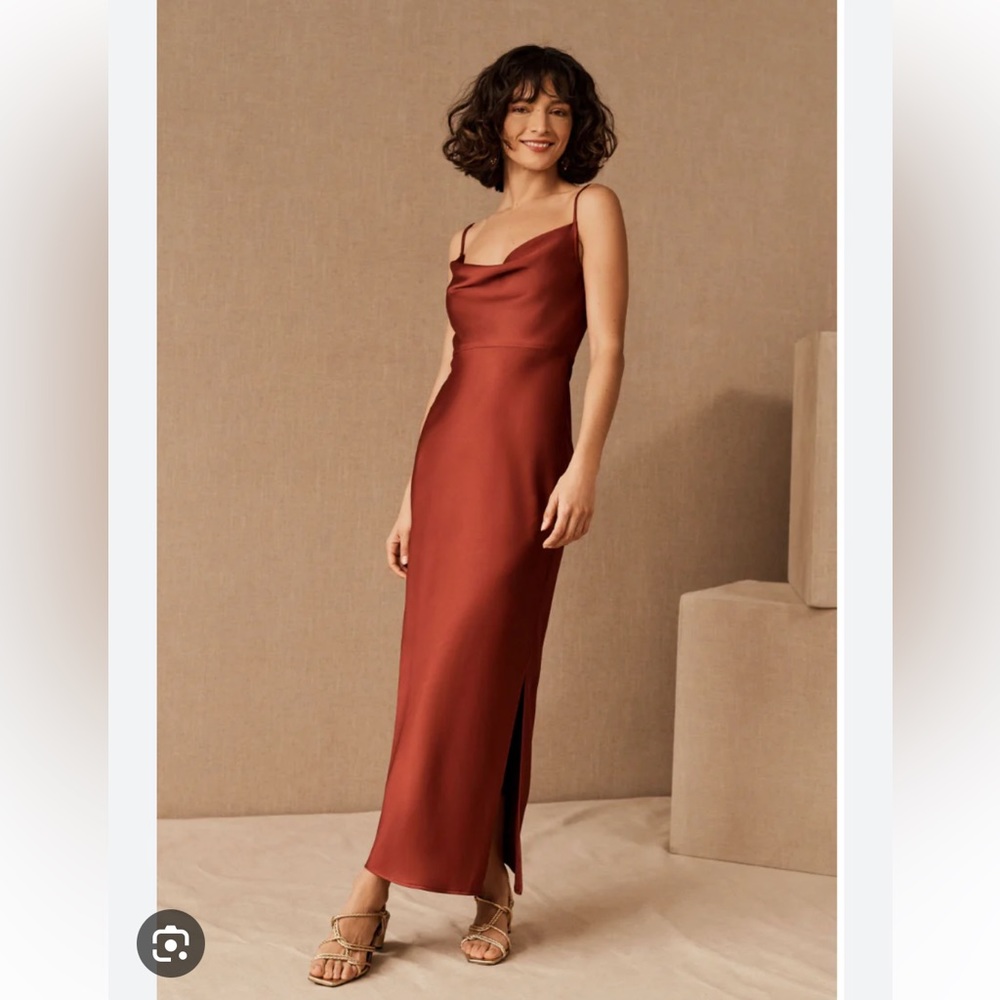 BHLDN Cali Satin Charmeuse Midi Dress
